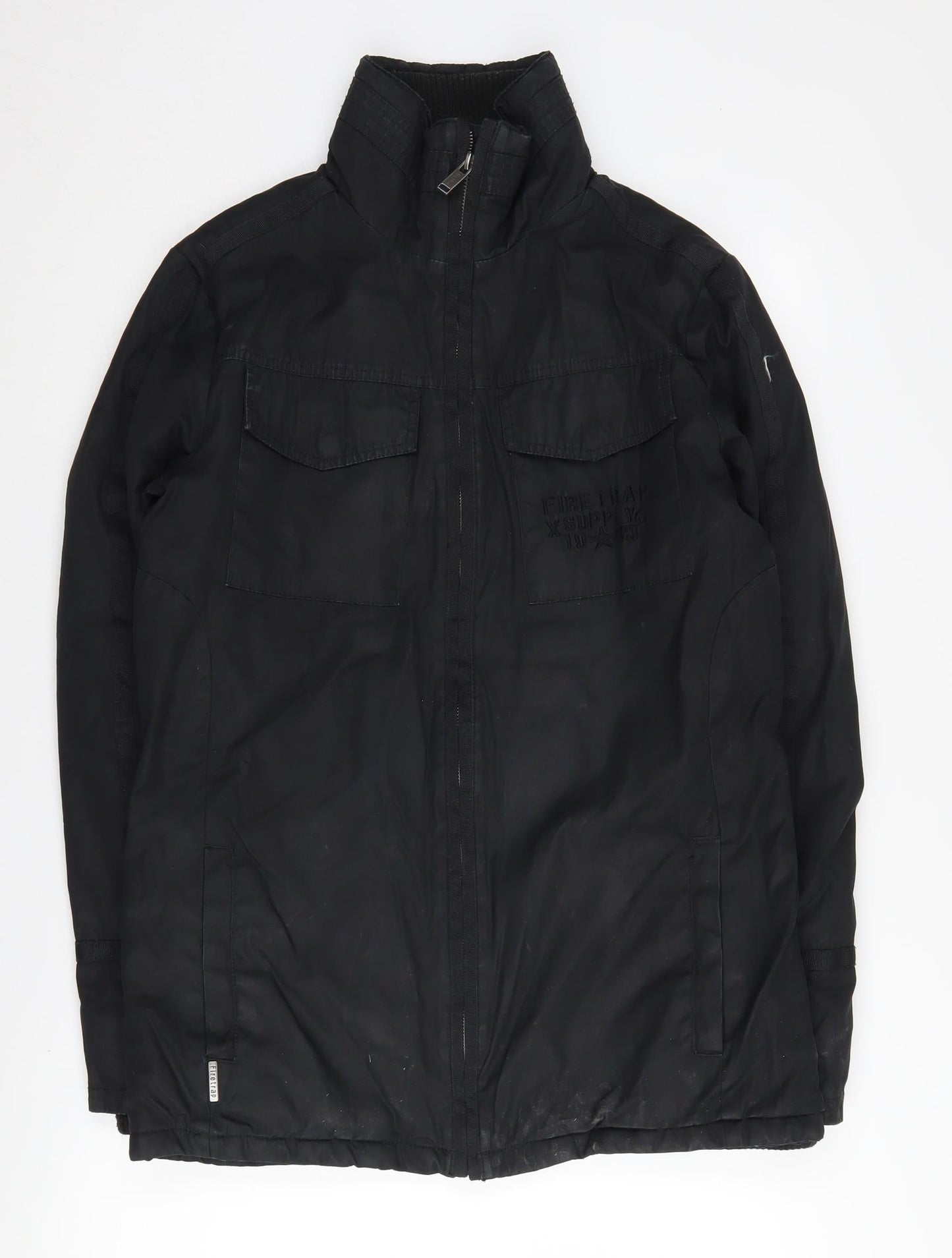 Mens UK Size S Firetrap Black Military Jacket