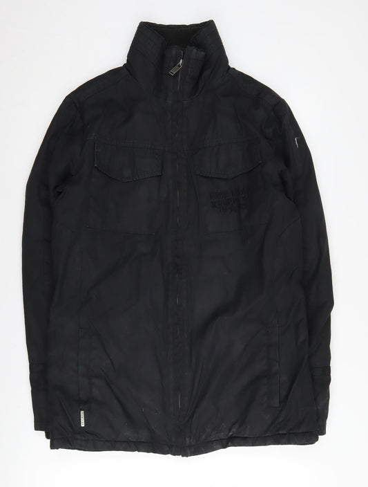 Mens UK Size S Firetrap Black Military Jacket
