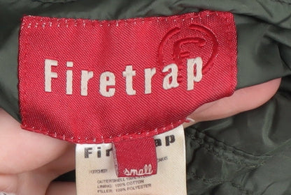 Mens UK Size S Firetrap Green Quilted Coat
