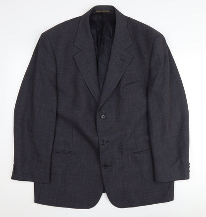 Mens UK Size 44 Marks and Spencer Regular Blue Suit Jacket