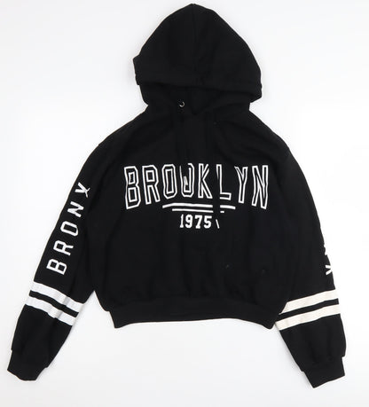 H&M Black Hoodie Unisex S Brooklyn Logo Pullover Casual