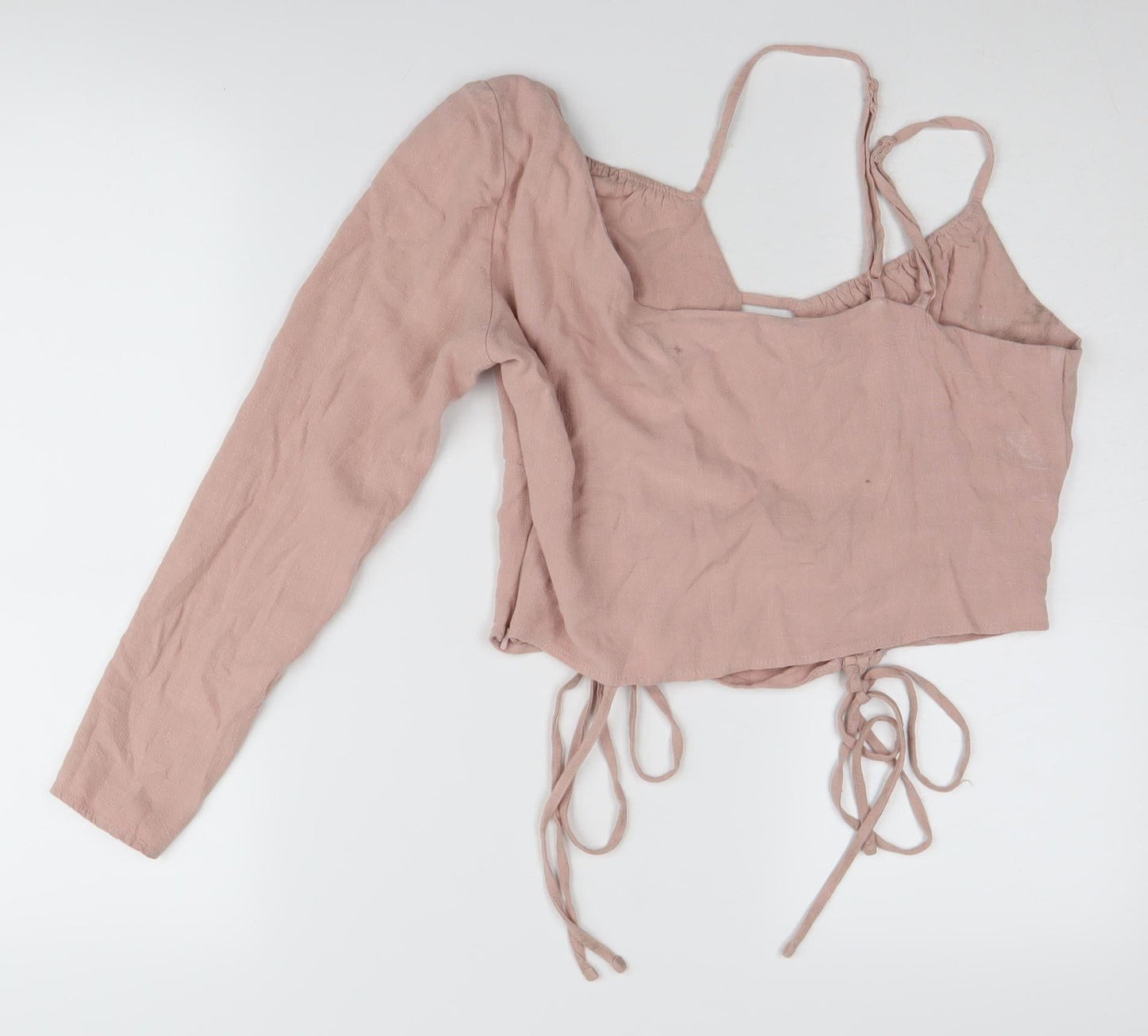 Womens UK Size 14 ASOS Pink Cropped Blouse