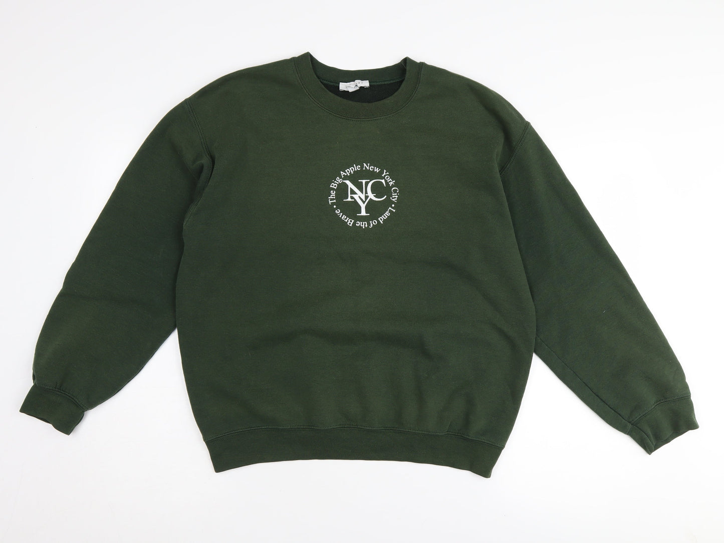 Topshop Women’s Green Pullover Sweatshirt, M, Casual