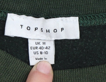 Topshop Women’s Green Pullover Sweatshirt, M, Casual