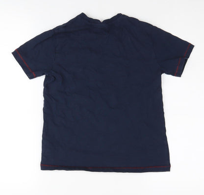 Next Boys Blue T-Shirt, Camouflage Pocket, Age 9-10, Crew Neck