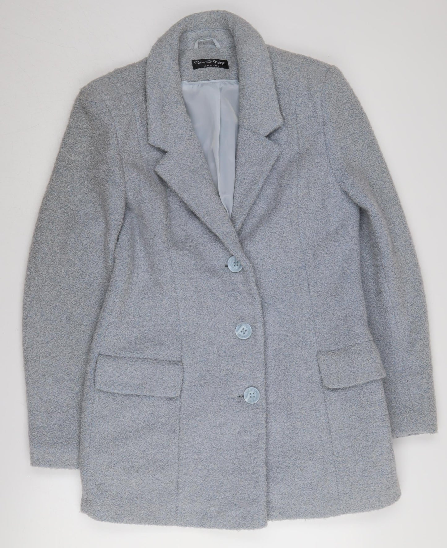 Womens UK Size 12 Miss Selfridge Grey Overcoat