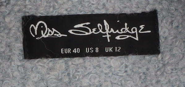 Womens UK Size 12 Miss Selfridge Grey Overcoat