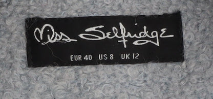 Womens UK Size 12 Miss Selfridge Grey Overcoat