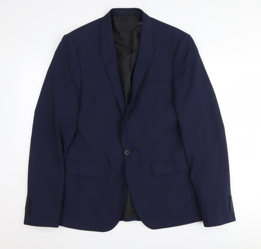 ASOS Men's Blue Blazer, 38 Chest, Regular Fit