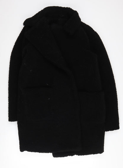 Womens UK Size 12 New Look Black Overcoat