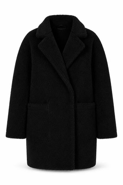 Womens UK Size 12 New Look Black Overcoat