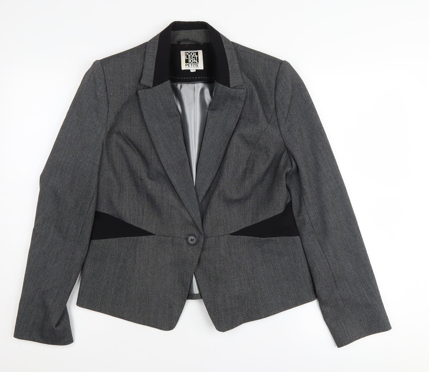 Debenhams Women's Grey Pinstripe Blazer Size 12 Petite
