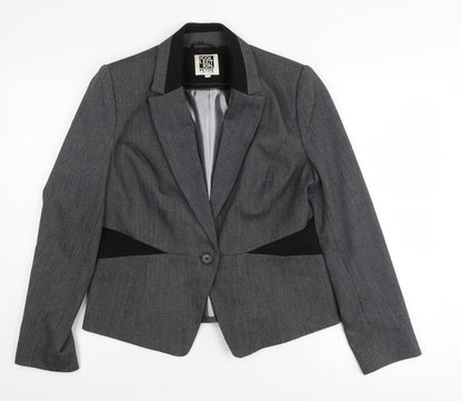 Debenhams Women's Grey Pinstripe Blazer Size 12 Petite