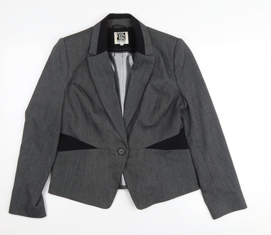 Debenhams Women's Grey Pinstripe Blazer Size 12 Petite