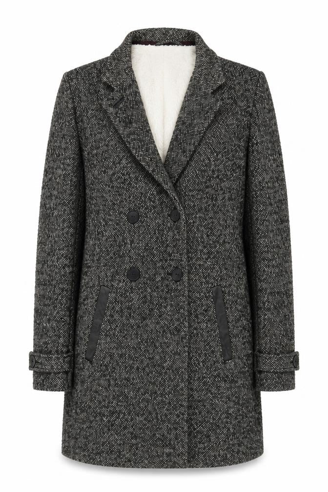 Clockhouse Women's Grey Tweed Pea Coat Size S