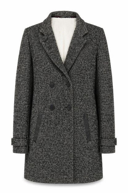 Clockhouse Women's Grey Tweed Pea Coat Size S