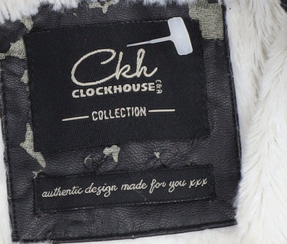 Clockhouse Women's Grey Tweed Pea Coat Size S