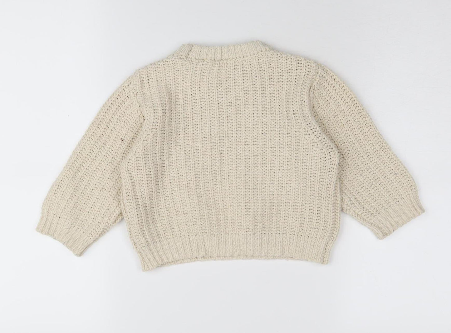 Zara Unisex Baby Jumper Ivory 18-24 Months Pullover Knit