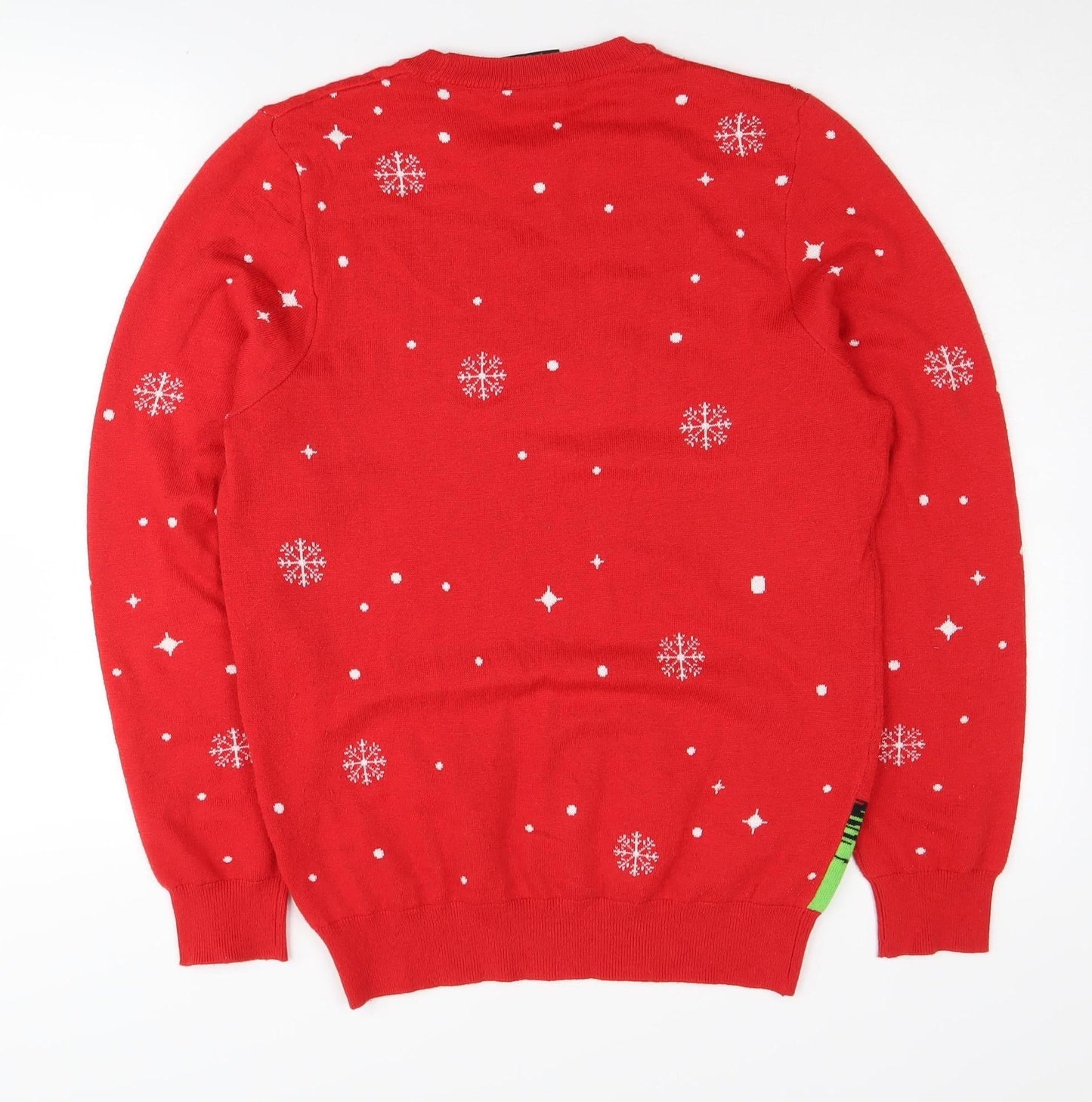 F&F Men's Red Grinch Christmas Pullover Jumper S