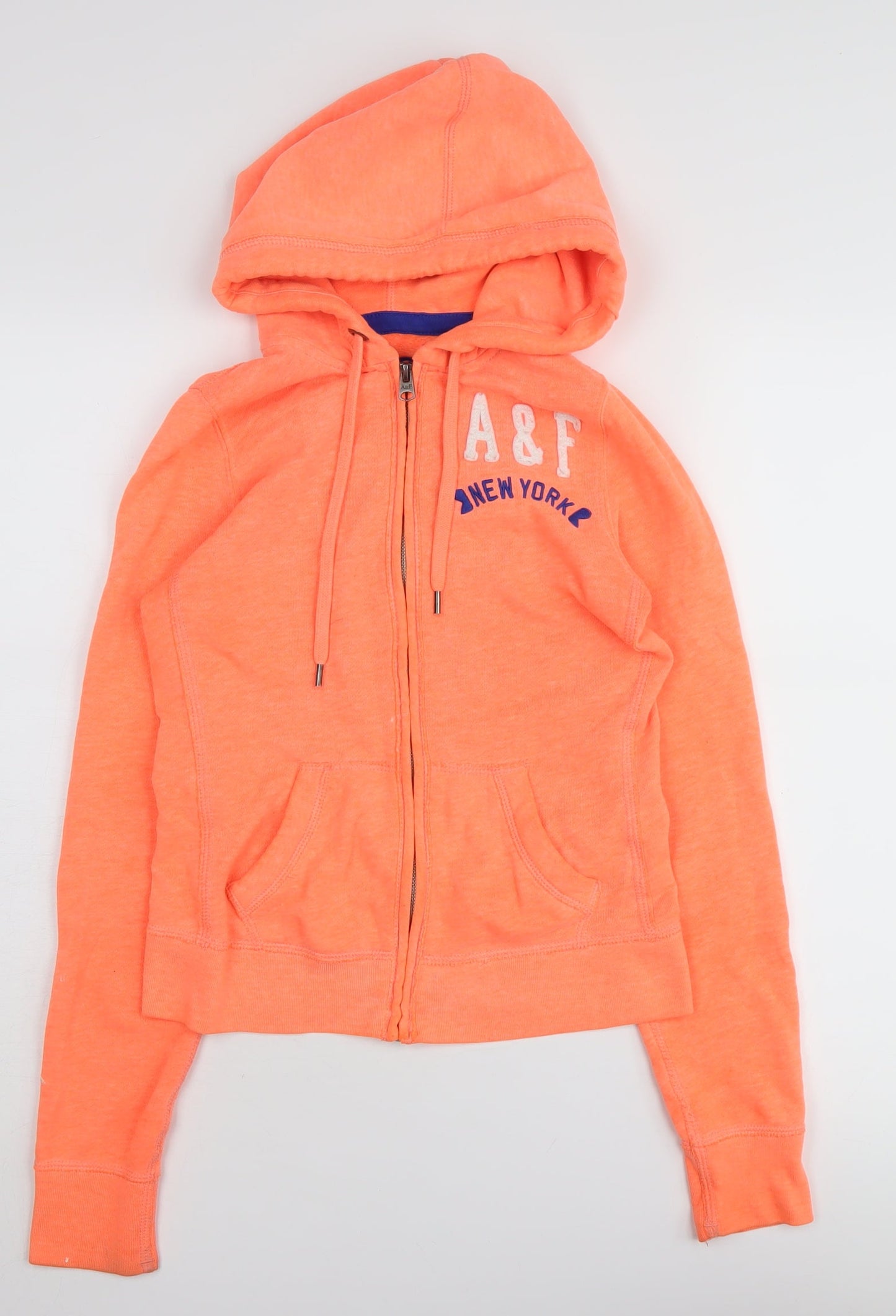 Abercrombie & Fitch Women's XS Orange Full Zip Hoodie