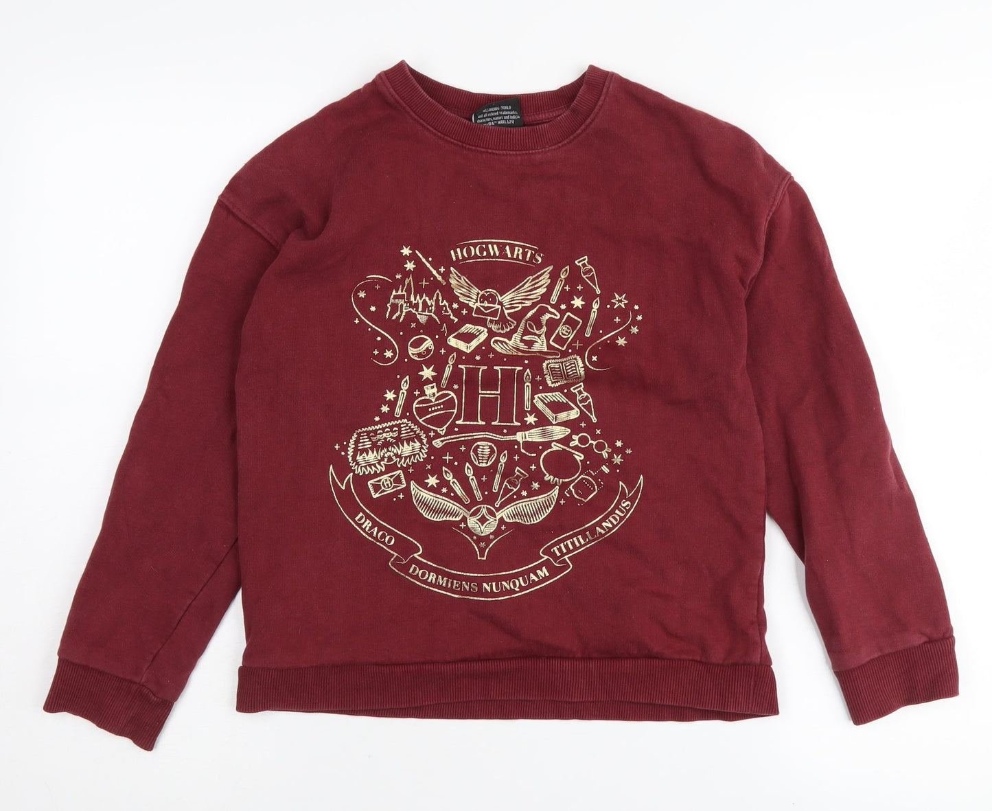 M&Co Girls Harry Potter Red Sweatshirt 12 Years Crew Neck