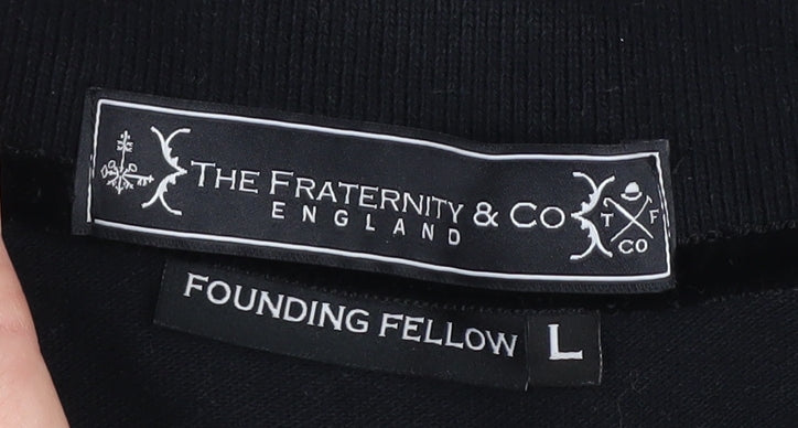 The Fraternity & Co Men's Black Polo, Size L, Classic Fit
