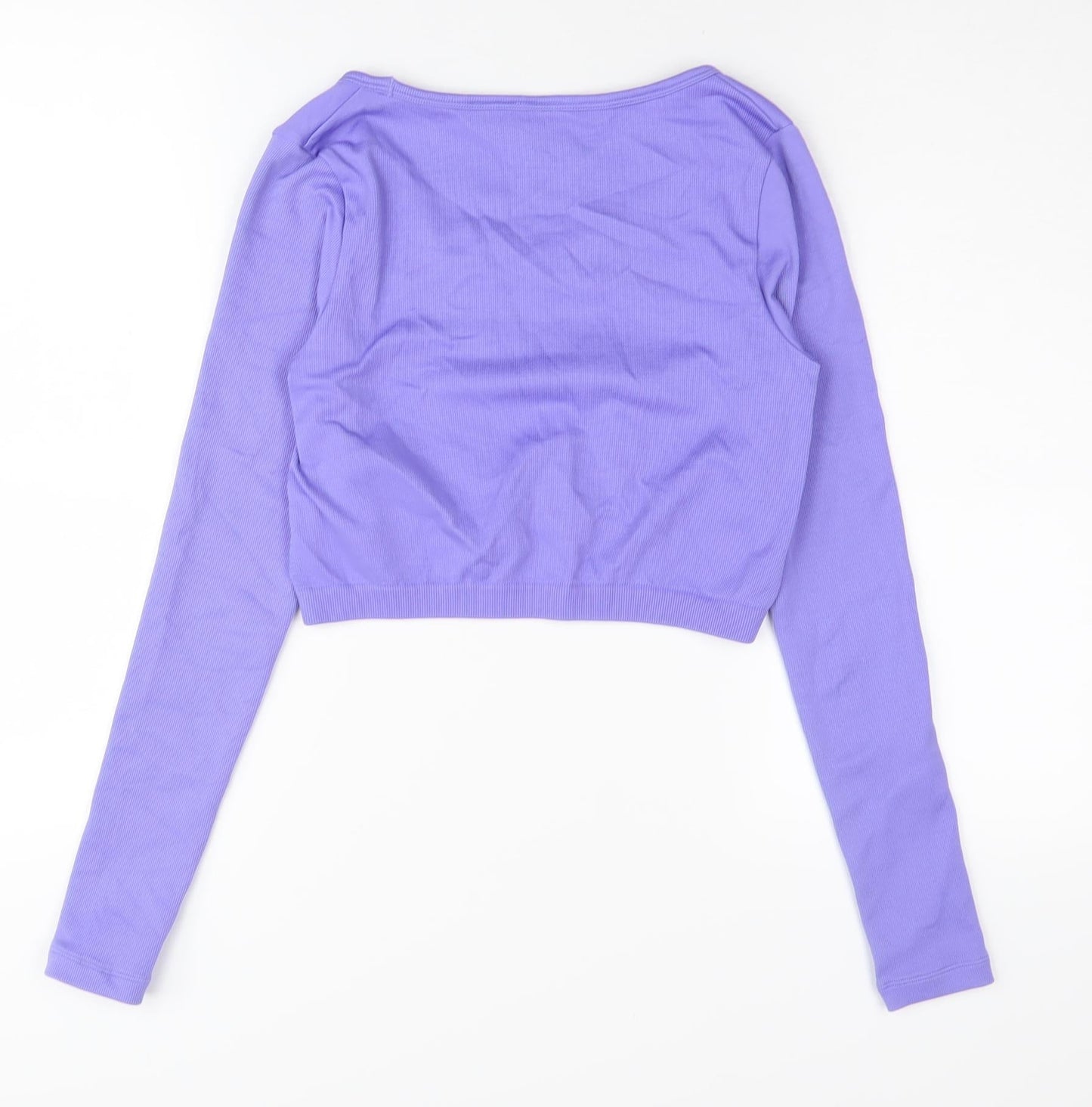 Reebok Women's Purple Cropped Active Long Sleeve Top S