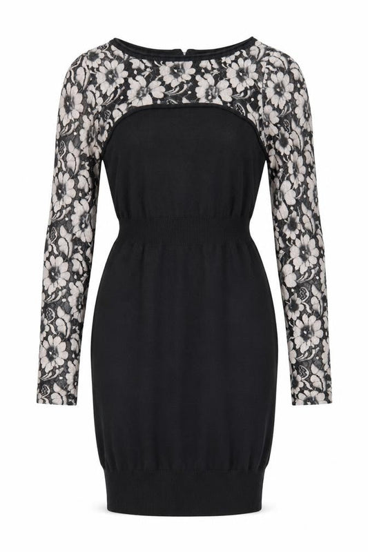 Mint Velvet Women's Black Floral Bodycon Dress