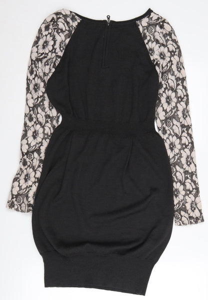 Mint Velvet Women's Black Floral Bodycon Dress