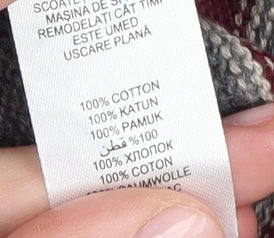 Maine New England Men's Grey Striped Pullover Jumper M