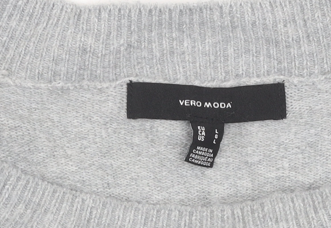 Womens UK Size L VERO MODA Grey Pullover Jumper