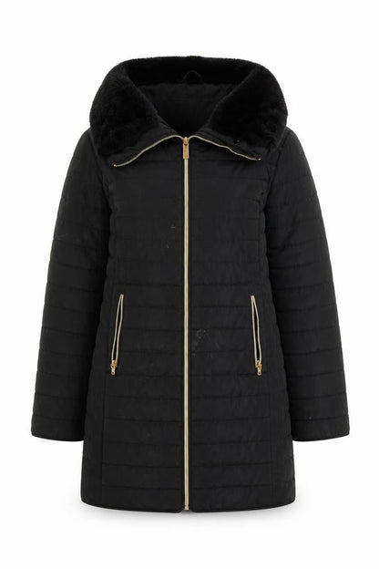Womens UK Size 10 ELLE Black Puffer Jacket