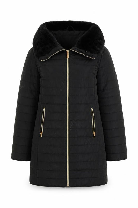 Womens UK Size 10 ELLE Black Puffer Jacket