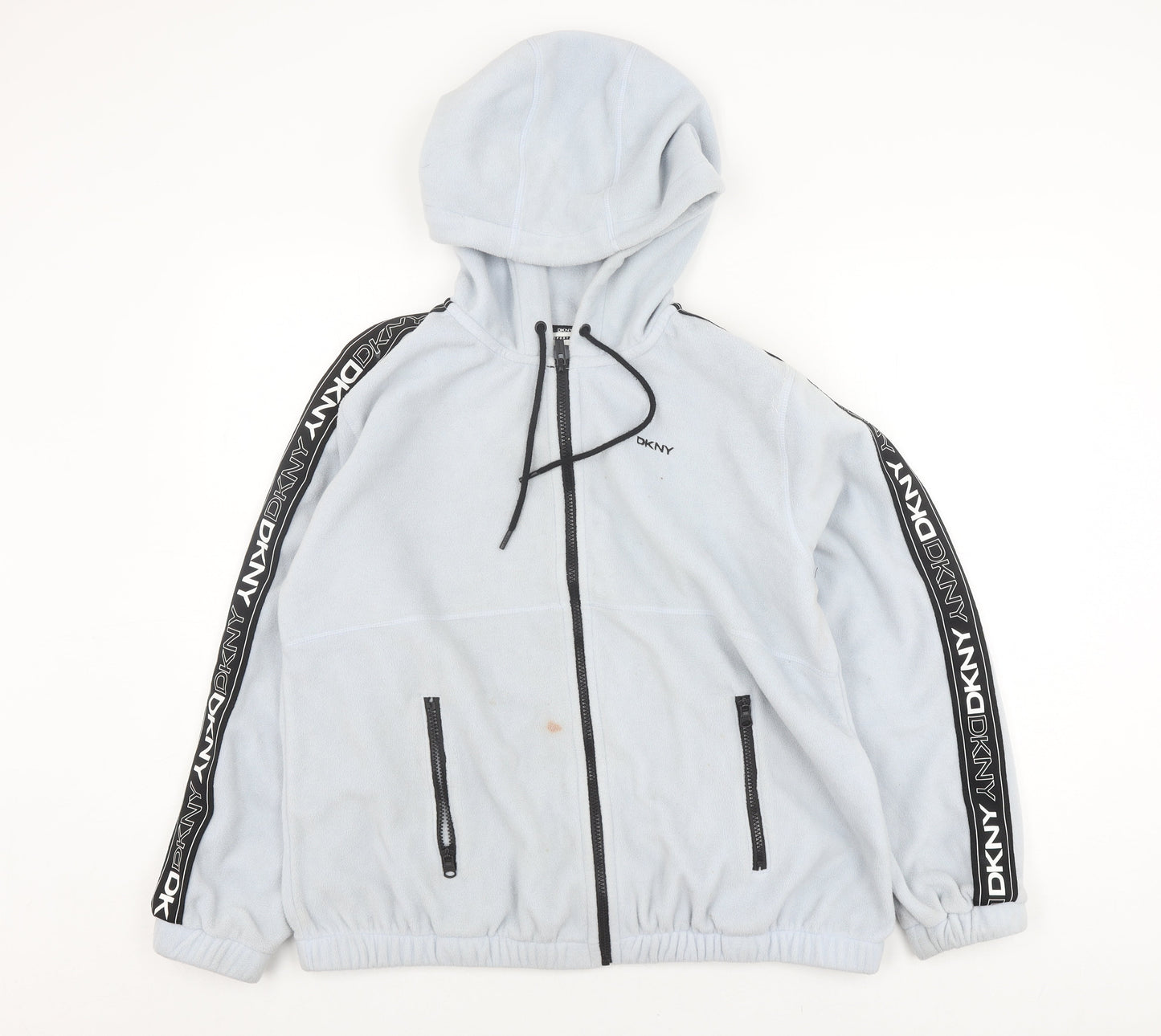 DKNY Women's Blue Hooded Puffer Jacket Size L