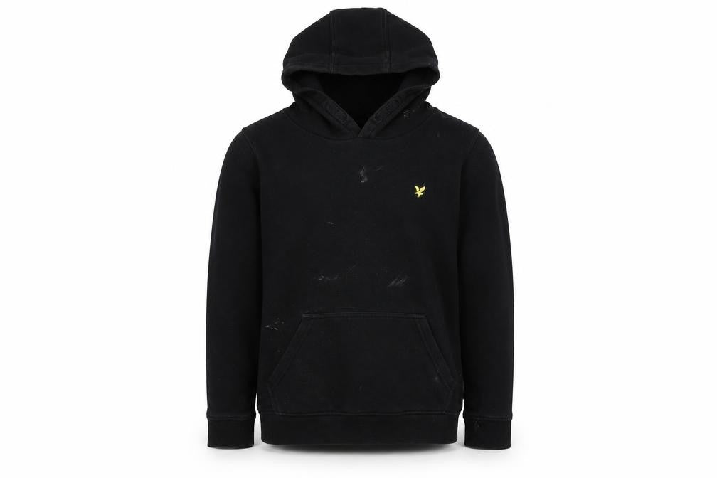 Mens UK Size 9/10 Lyle & Scott Black Pullover Hoodie