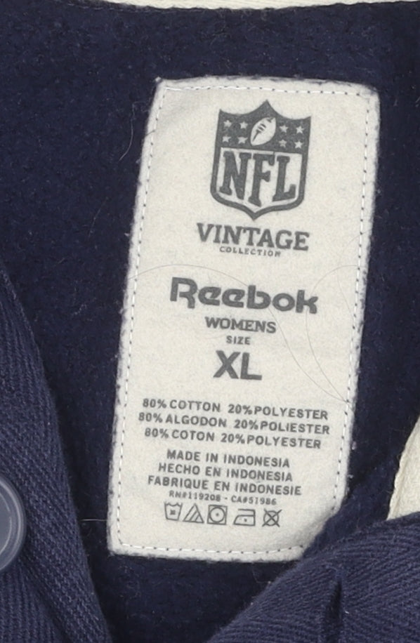 Reebok Women's Blue XL Vintage NFL Pullover Hoodie