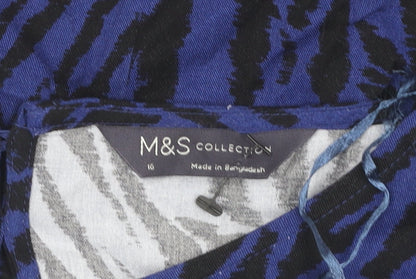 Marks and Spencer Women's Blue Print Dress Size 16