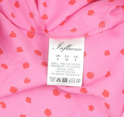 Influence Women's Pink Polka Dot Dress Size 8