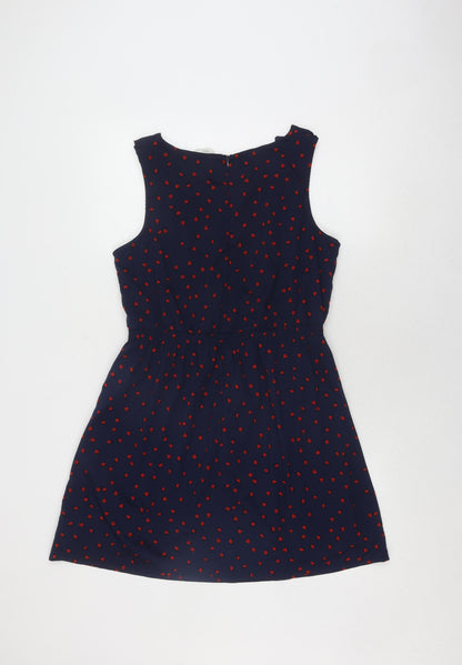 New Look Women’s Blue 12 A-Line Animal Print Dress