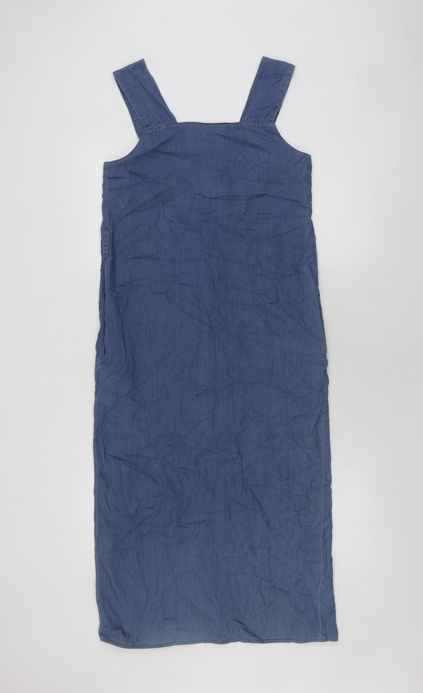 ASOS Denim Pinafore Dress UK 8 Blue Casual