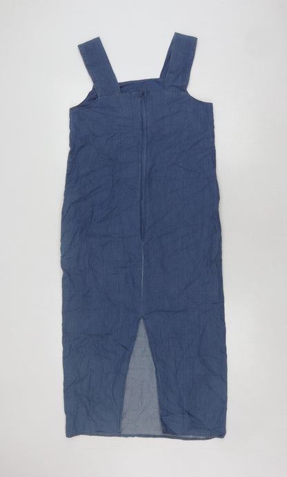 ASOS Denim Pinafore Dress UK 8 Blue Casual