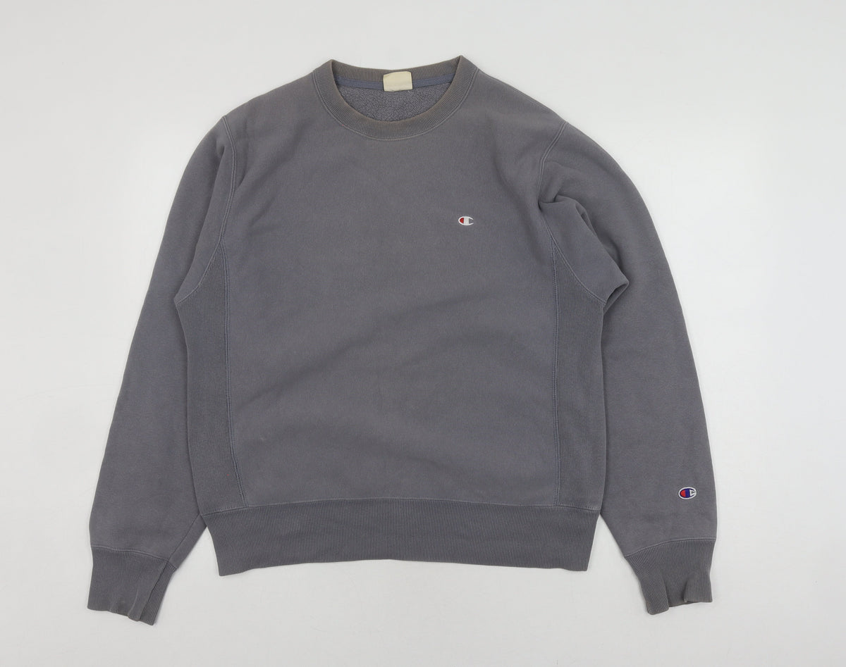 Additional front view of Champion Grey Pullover Sweatshirt, unisex s, logo style