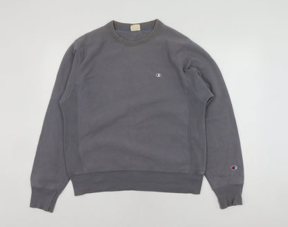 Additional front view of Champion Grey Pullover Sweatshirt, unisex s, logo style