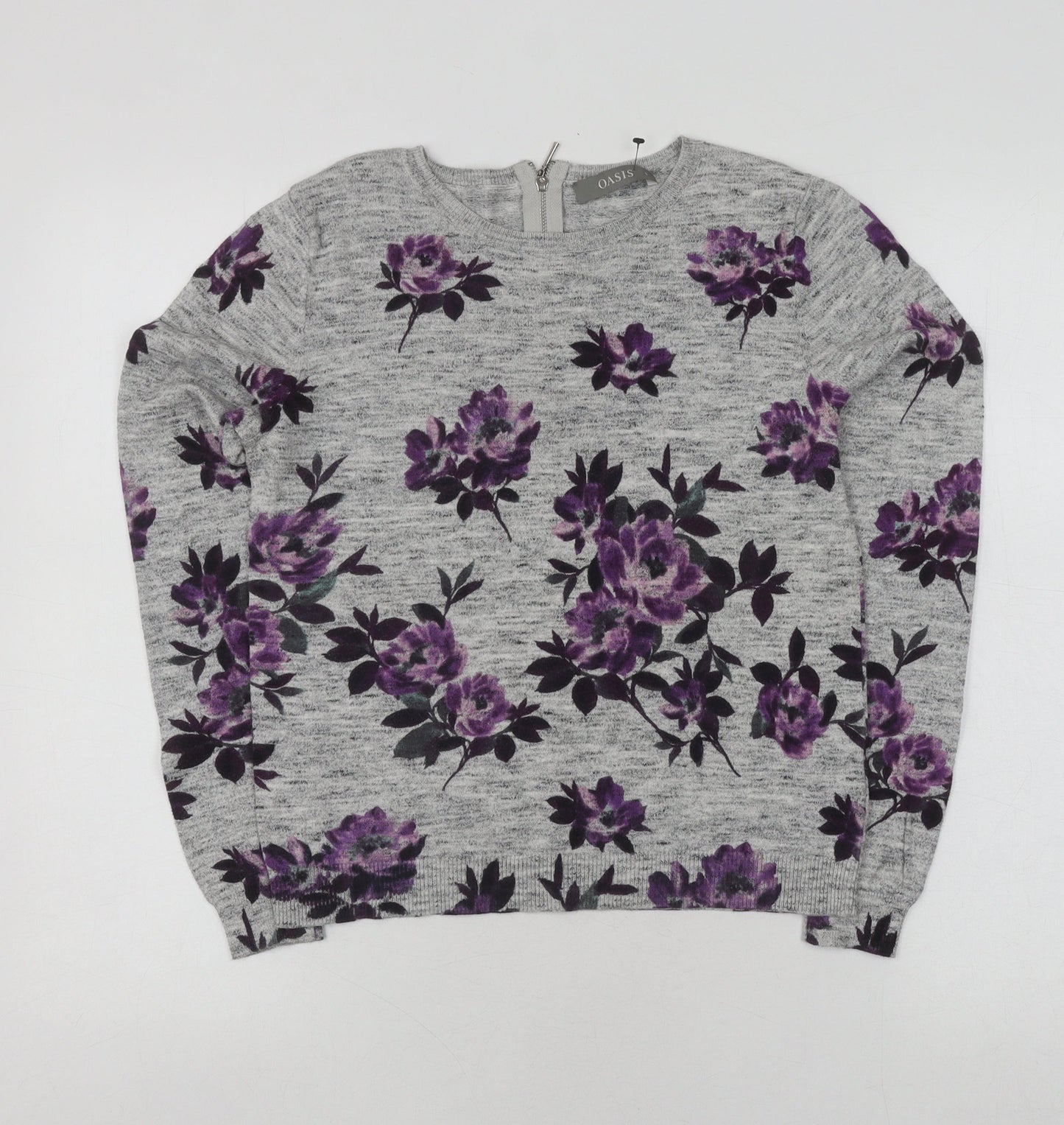 Womens UK Size S Oasis Grey Pullover Jumper