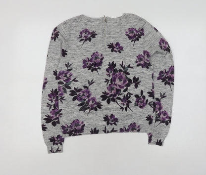 Womens UK Size S Oasis Grey Pullover Jumper