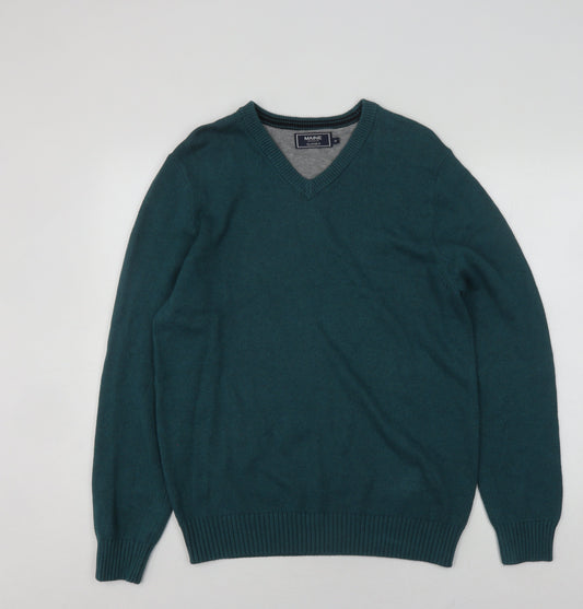 MAINE NEW ENGLAND Men's Green Medium V-Neck Pullover