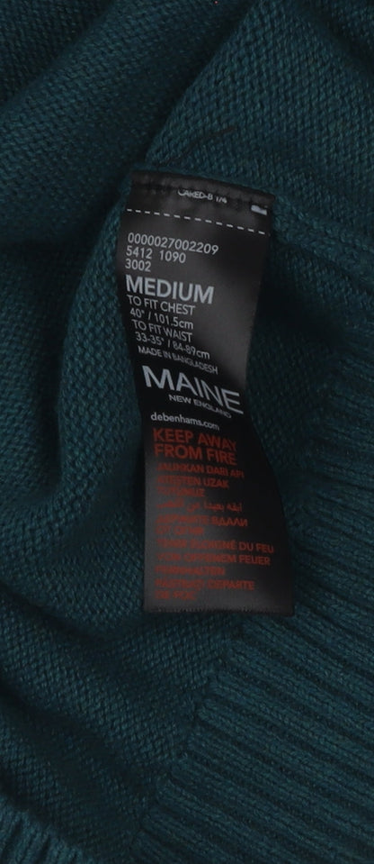 MAINE NEW ENGLAND Men's Green Medium V-Neck Pullover