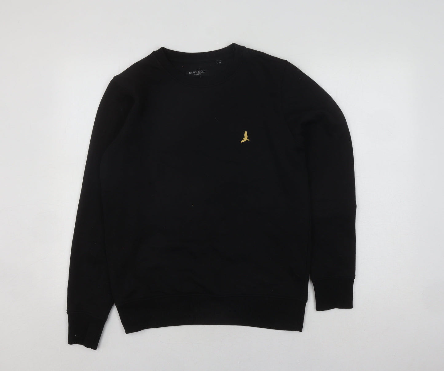 Mens UK Size S Brave Soul Black Pullover Sweatshirt