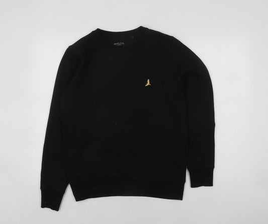 Mens UK Size S Brave Soul Black Pullover Sweatshirt