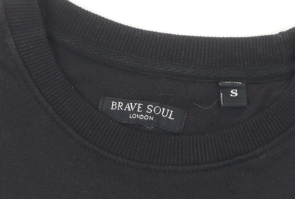 Mens UK Size S Brave Soul Black Pullover Sweatshirt